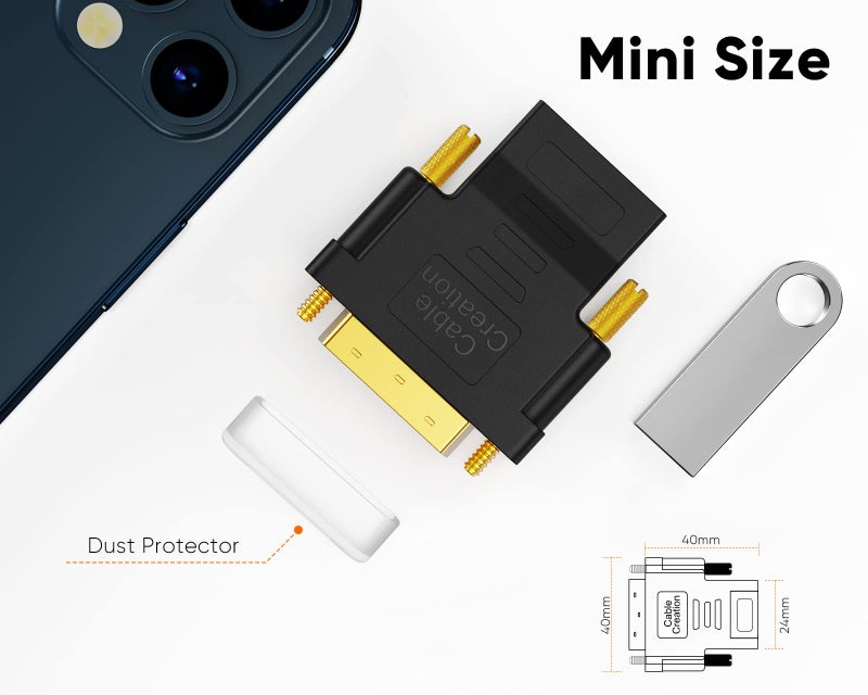 CableCreation DVI to HDMI Adapter, Bi-Directional DVI Male to HDMI Female Converter, Support 1080P, 3D for PS5,PS4,TV Box,Blu-ray,Projector,HDTV â€¦ - Image 5